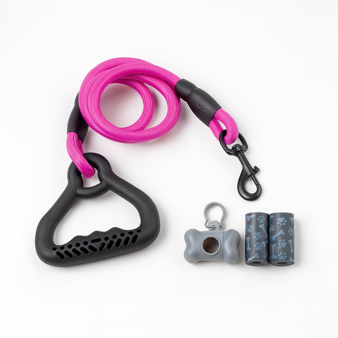 Set Paseo Fucsia: Correa Reforzada y Porta Bolsas