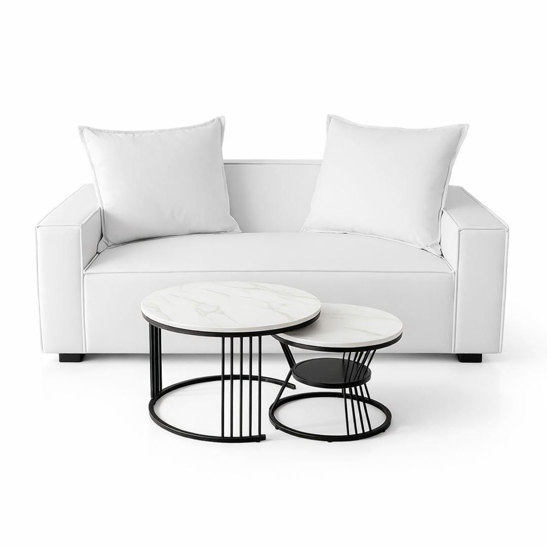 Set de Sala Blanca y Mesa de Centro Blanca Anidadle