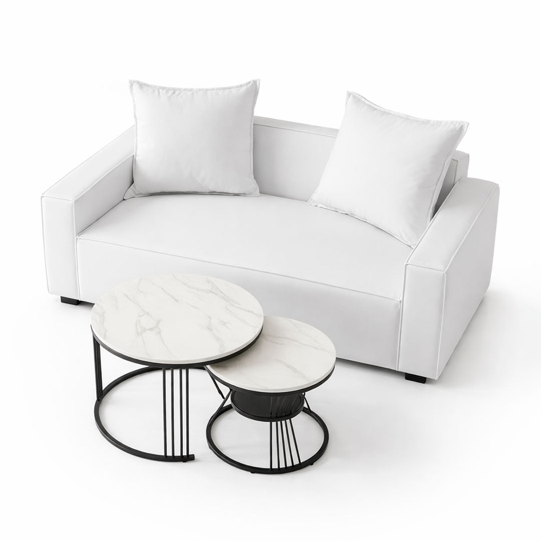 Set de Sala Blanca y Mesa de Centro Blanca Anidadle