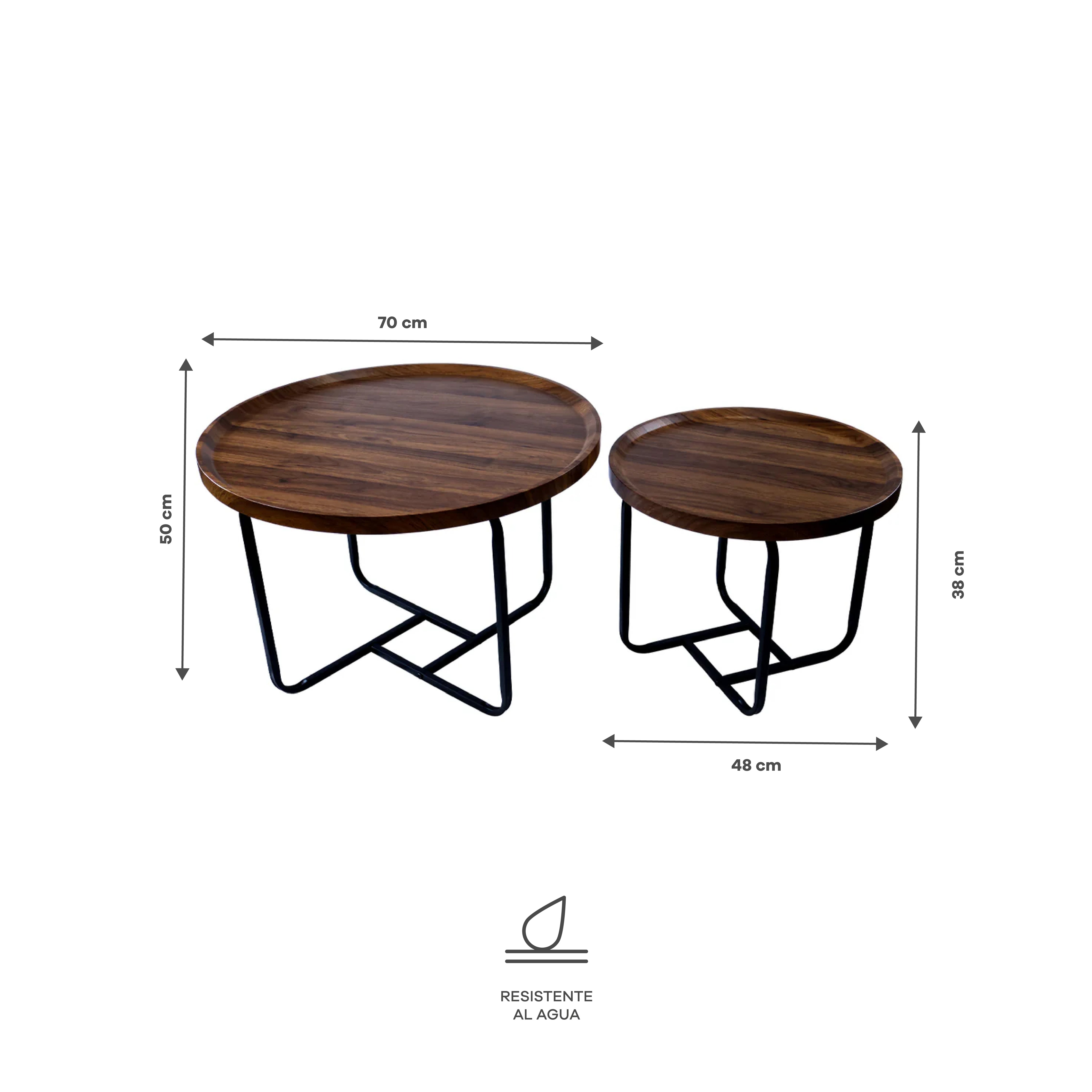 Set de Sofá y Mesas de Centro Nido - Color Madera