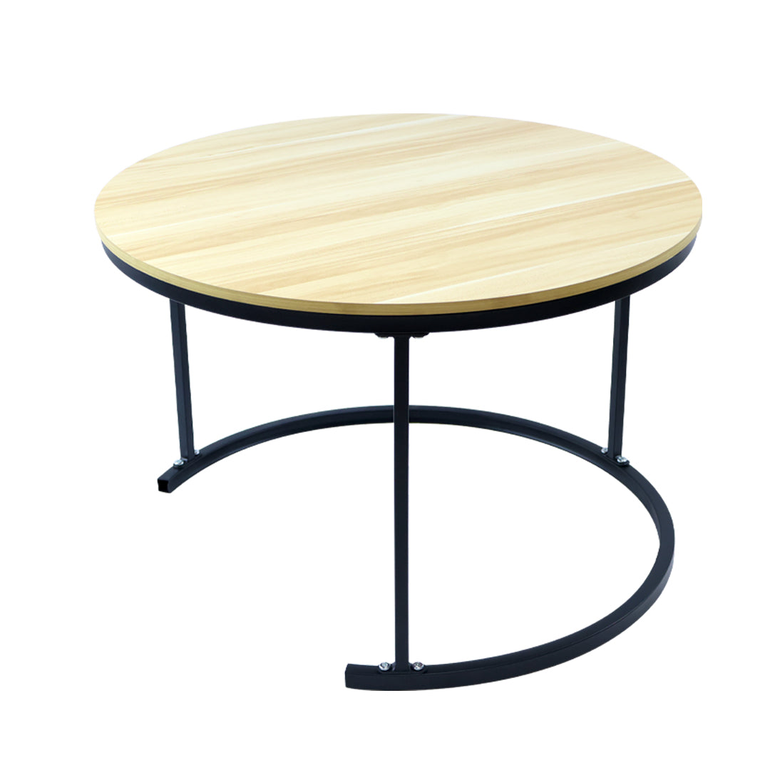 Juego de 2 Mesas Redondas de Centro Anidables