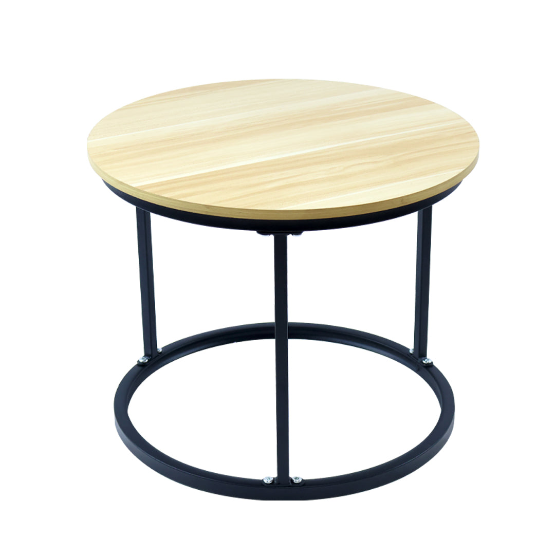 Juego de 2 Mesas Redondas de Centro Anidables