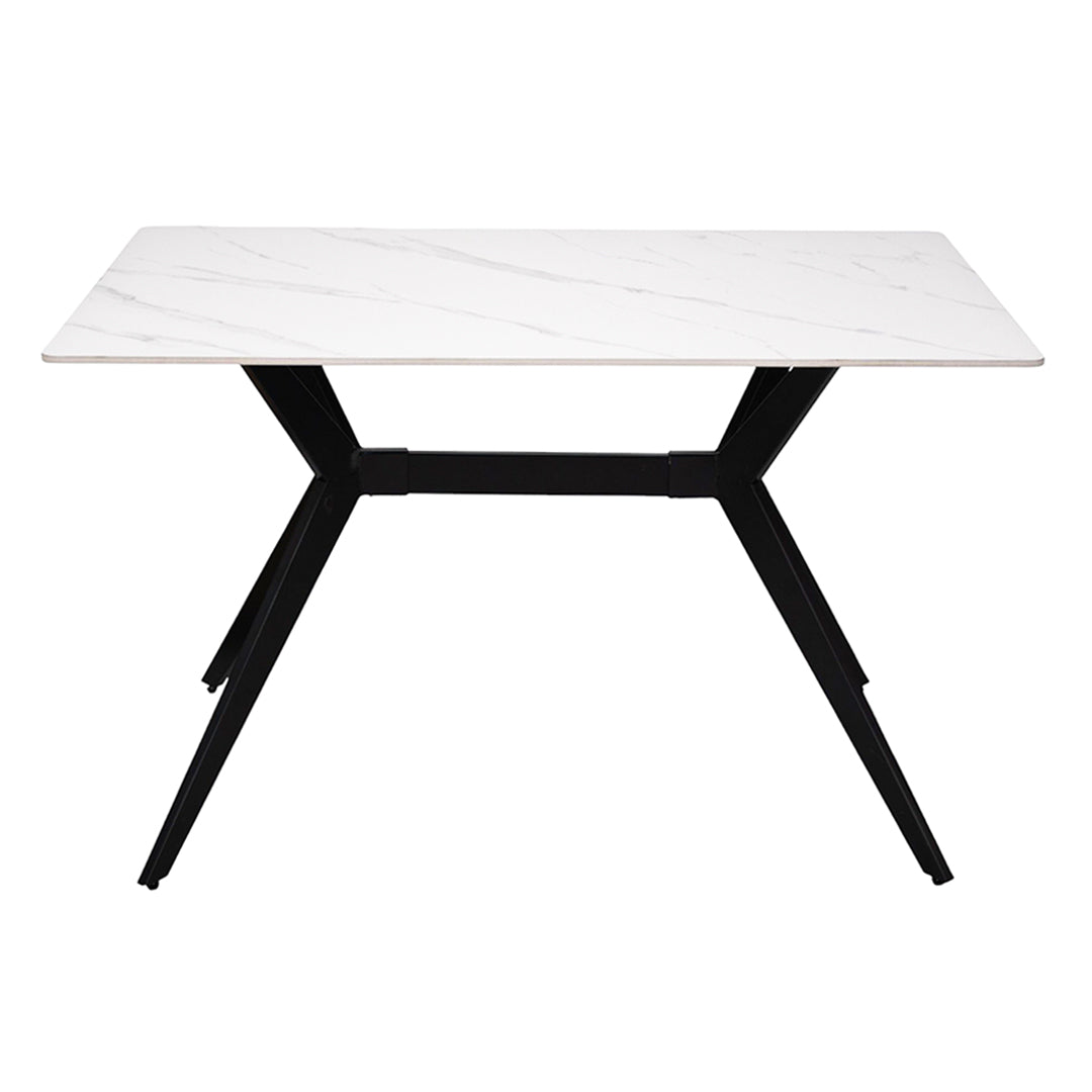 Mesa de Escritorio Blanco – Base de Metal Negra 120 cm