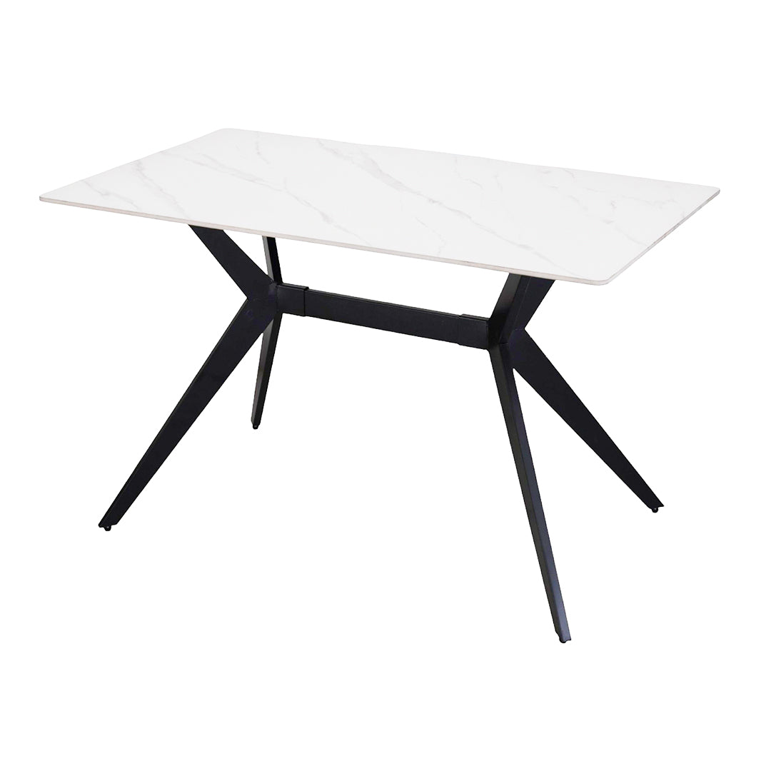 Mesa de Escritorio Blanco – Base de Metal Negra 120 cm