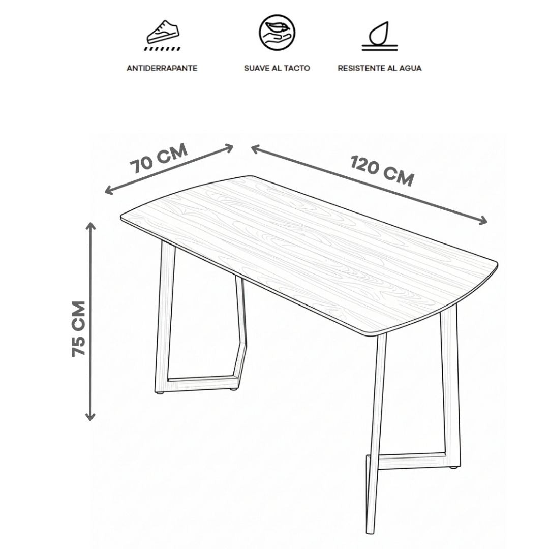 Escritorio Rectangular de Madera Tipo Nogal