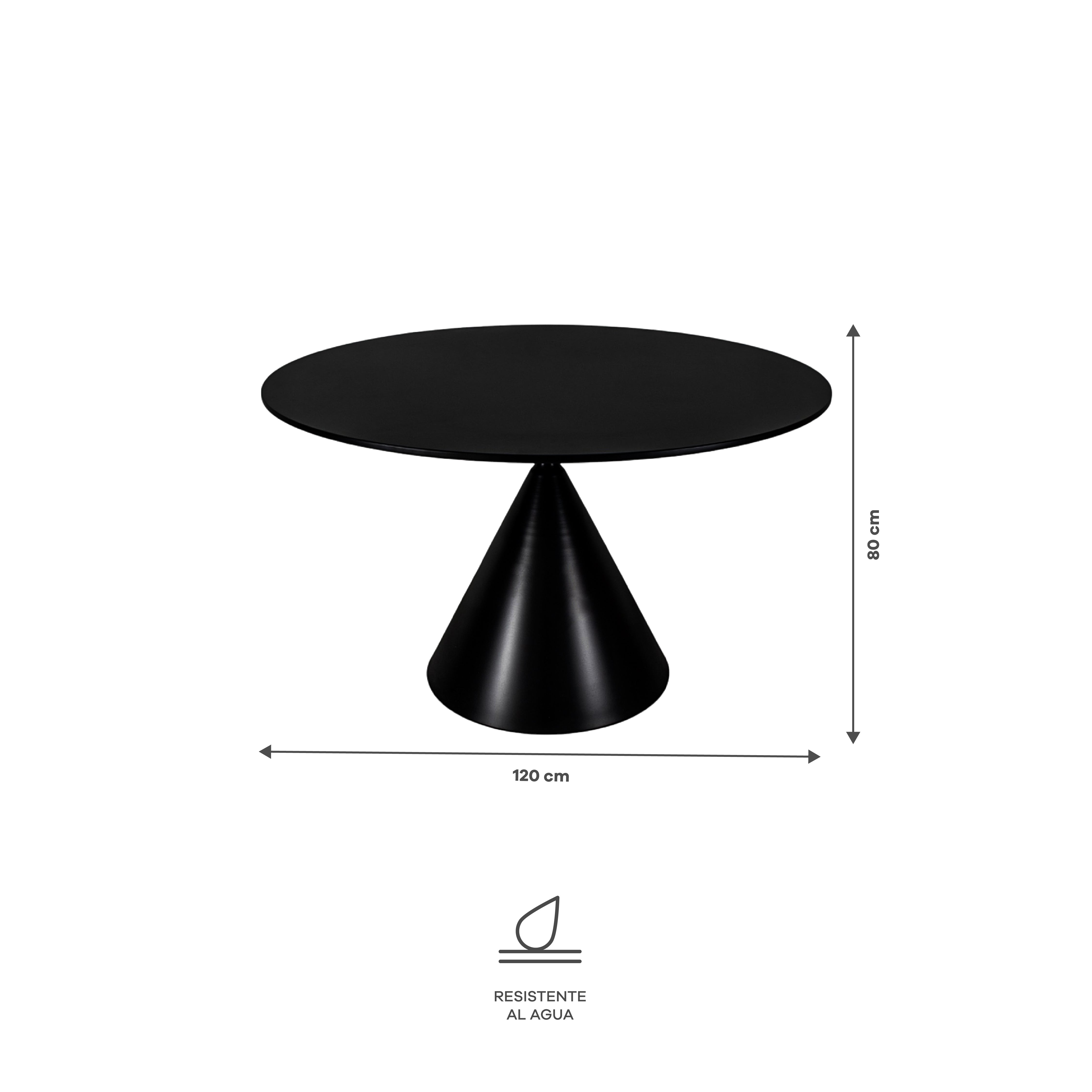 Juego de Comedor - Mesa Cónica y 4 Sillas Rojas Nórdicas