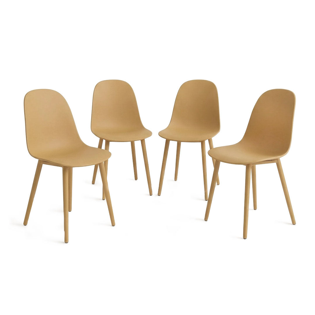 Set de 4 Sillas Ergonómicas – Color Mostaza