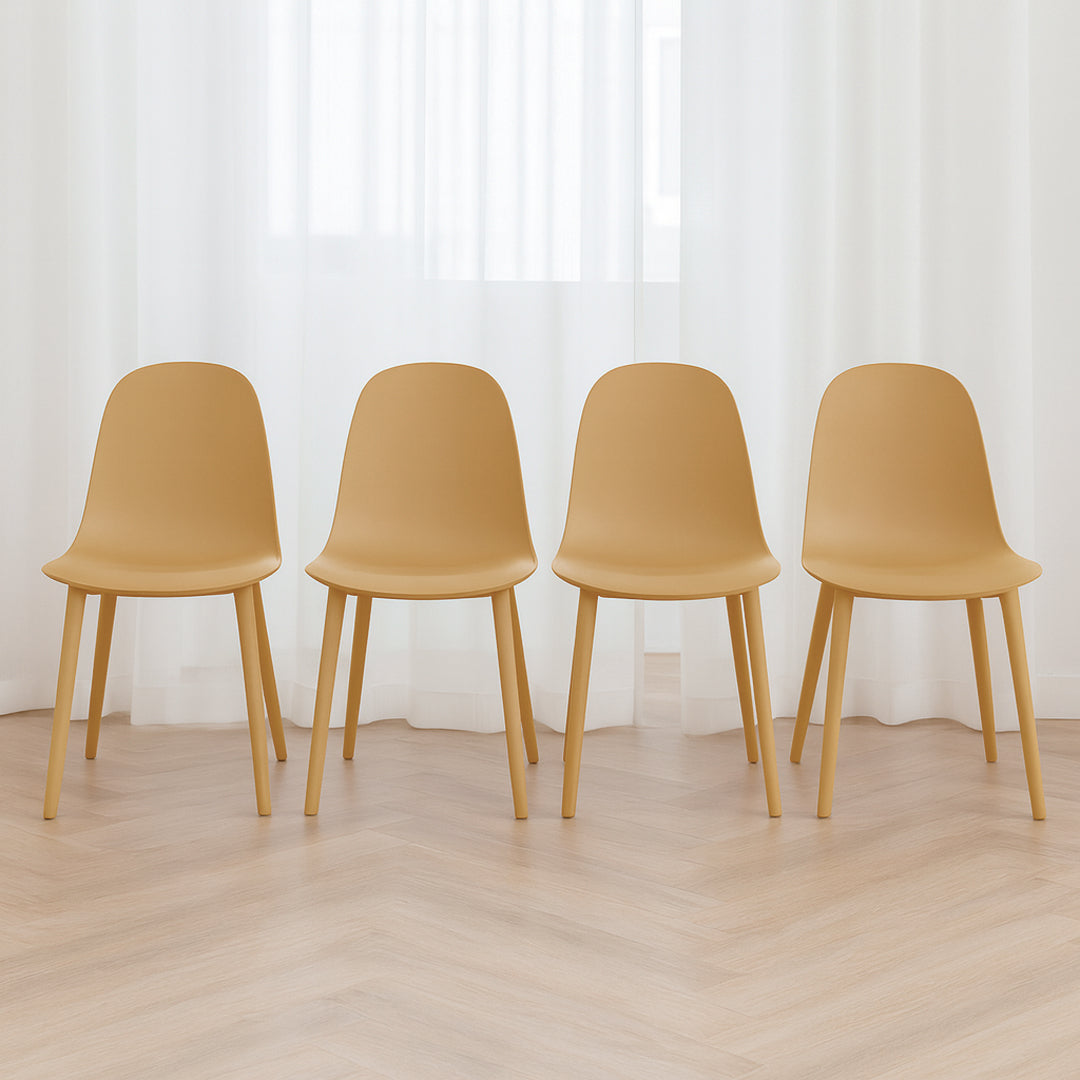 Set de 4 Sillas Ergonómicas – Color Mostaza