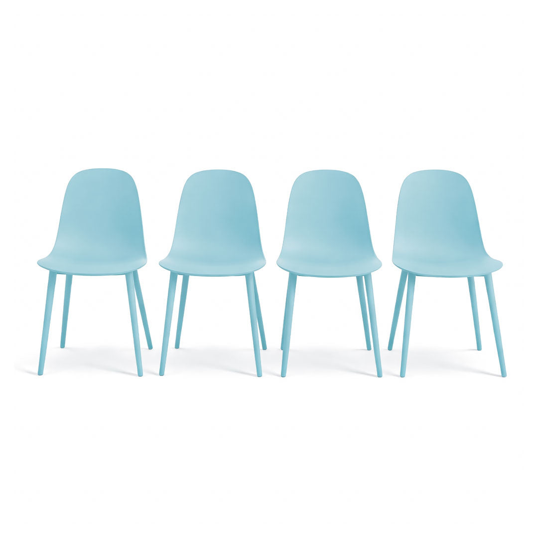 Set de 4 Sillas Ergonómicas – Color Azul