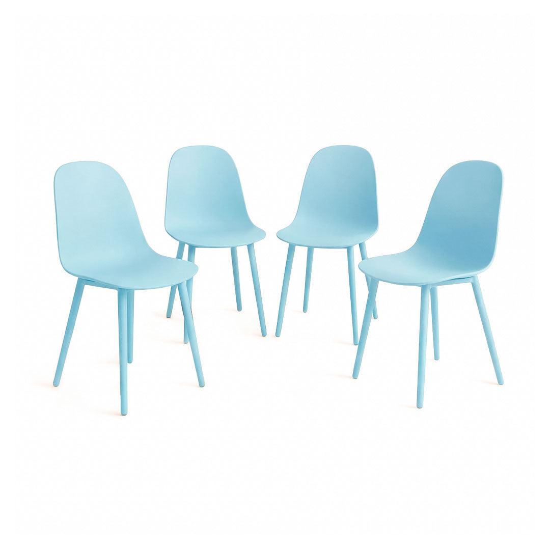 Set de 4 Sillas Ergonómicas – Color Azul