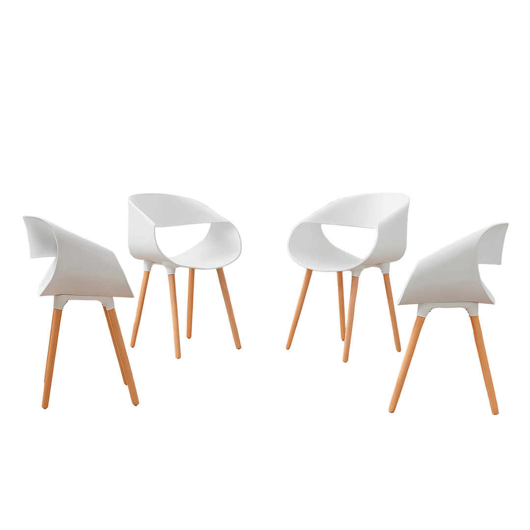 Set de 4 Sillas Tipo Eames Plastic Armchair - Color Blanco