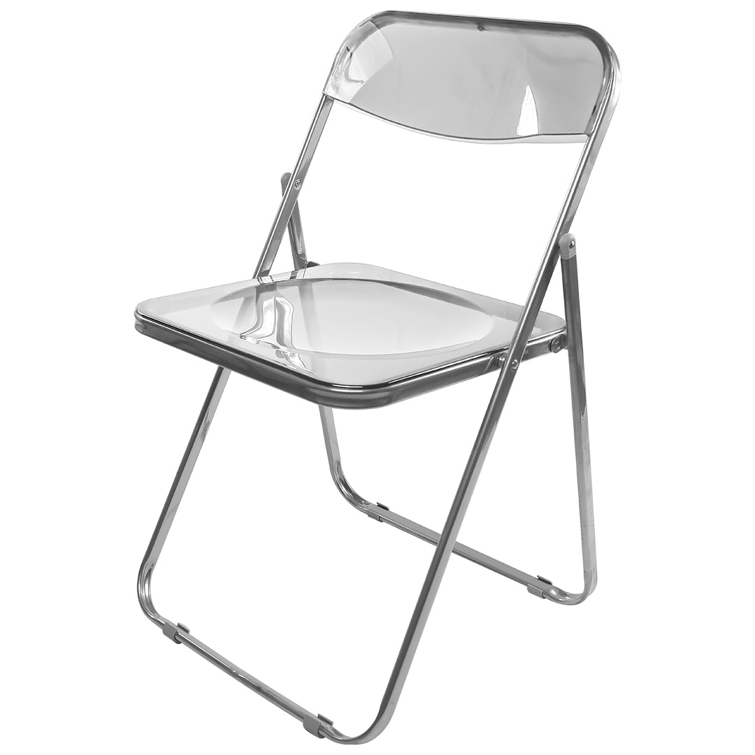 Silla Plegable Transparente - Color Plateado