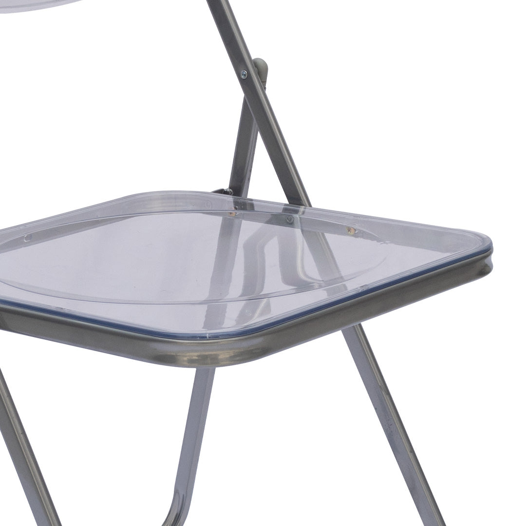 Silla Plegable Transparente - Color Plateado