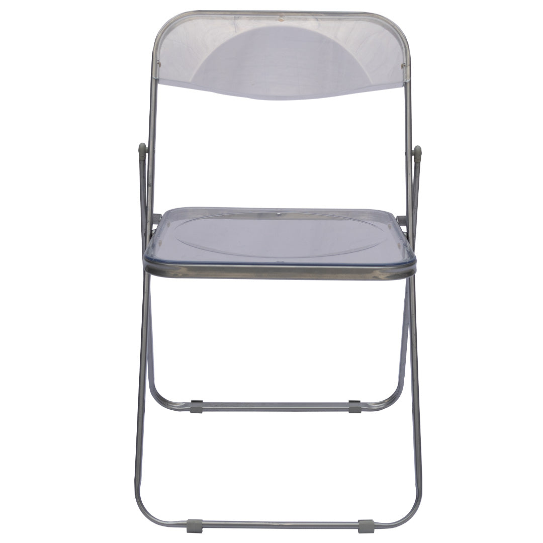 Silla Plegable Transparente - Color Plateado