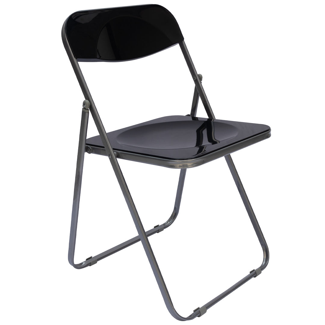 Silla Plegable Transparente Tipo Plia - Color Negro