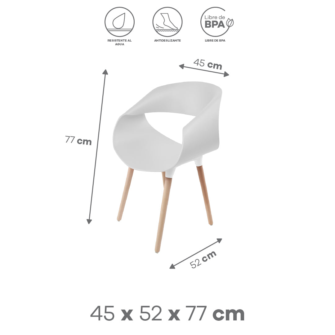 Silla Tipo Eames Plastic Armchair - Color Blanco
