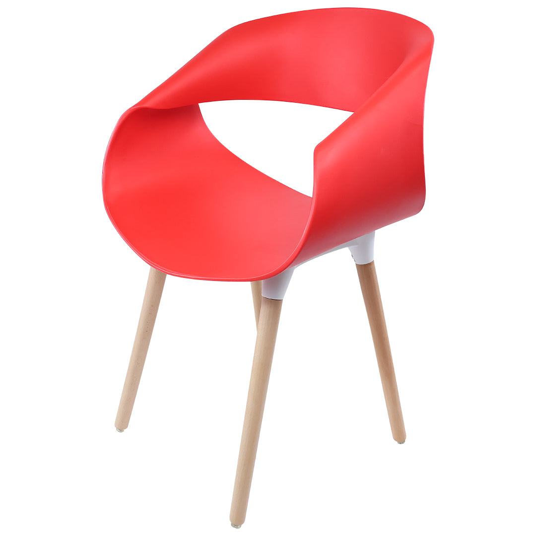 Set de 4 Sillas Tipo Eames Plastic Armchair - Color Rojo