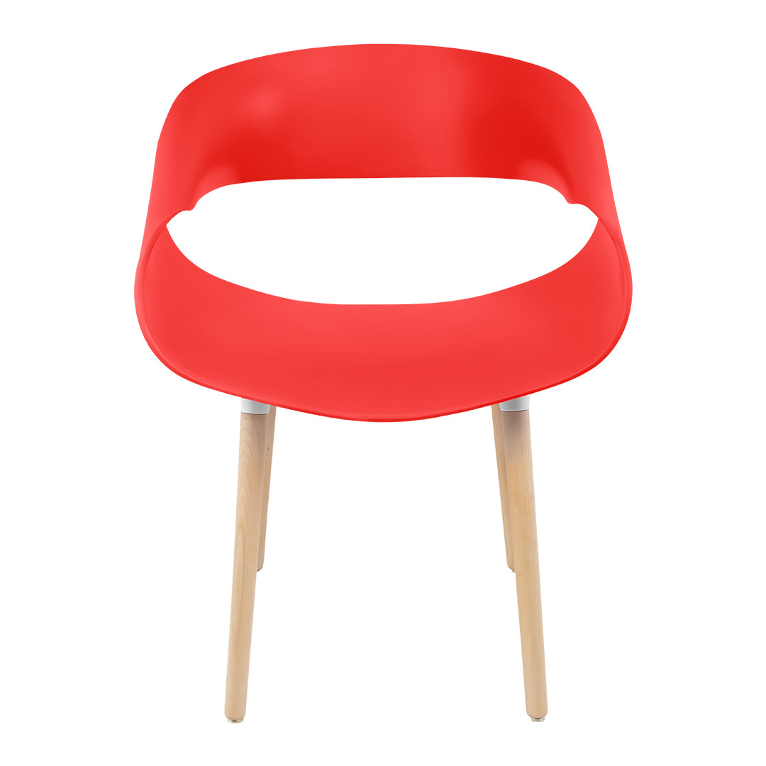 Set de 4 Sillas Tipo Eames Plastic Armchair - Color Rojo
