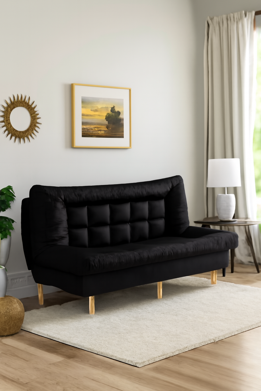 Sofá Cama Reclinable – Color Negro