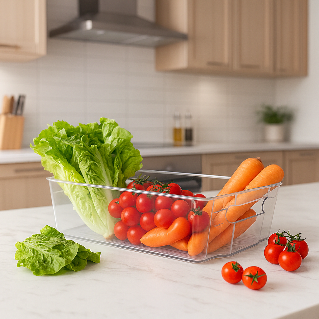 Organizador de Refrigerador Rectangular Transparente - Grande