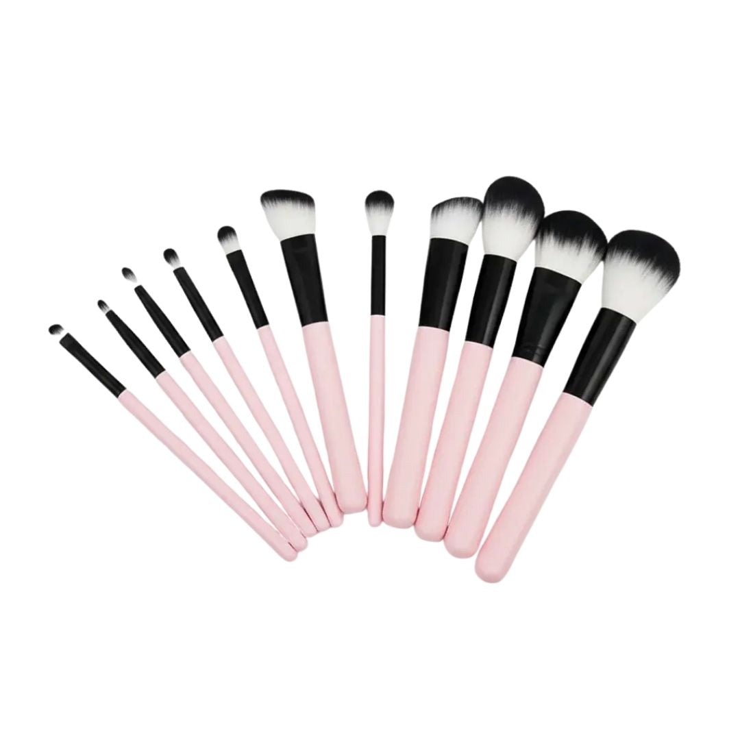 Set de 11 Brochas de Maquillaje Bicolor