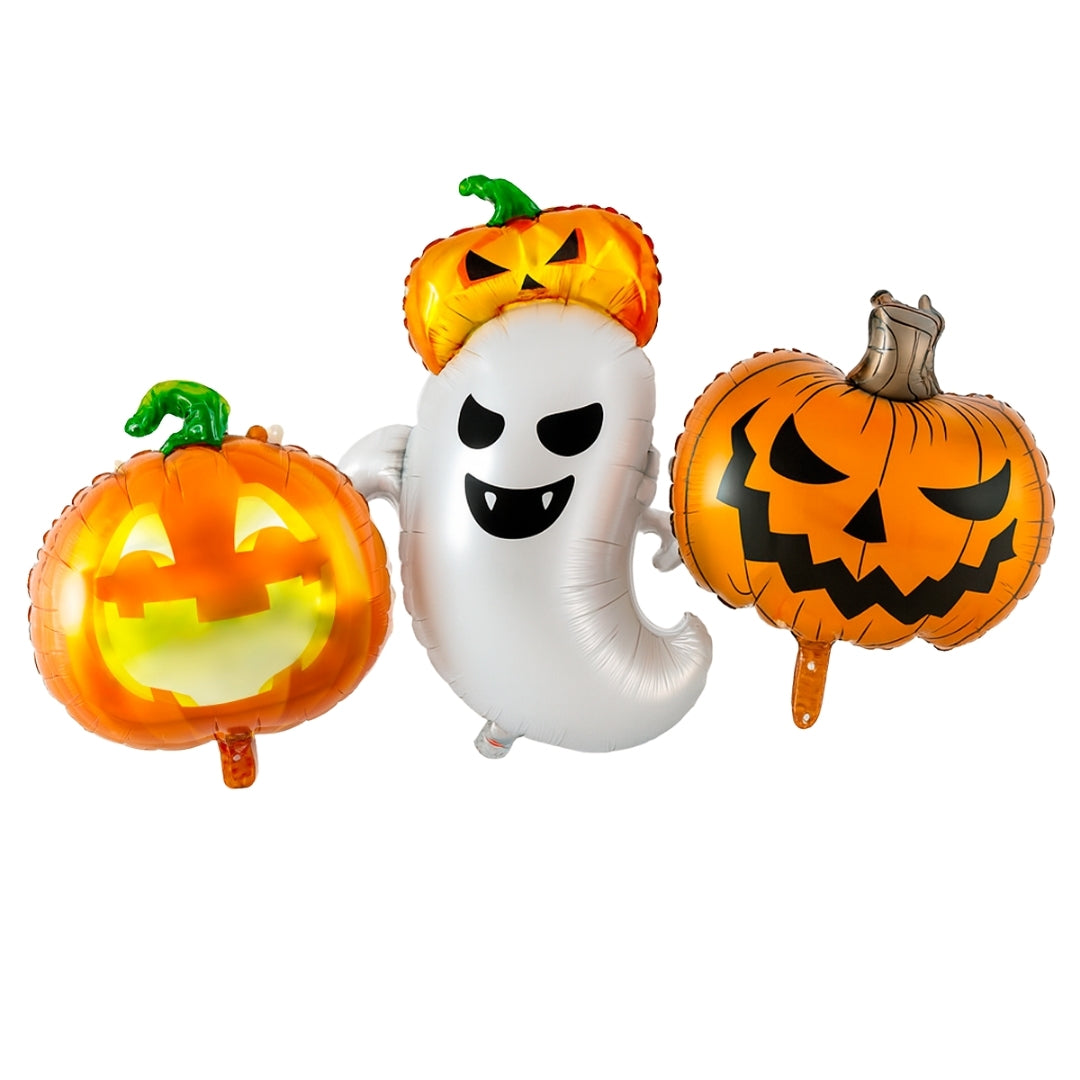 Set de 3 Globos de Halloween - Calabazas y Fantasma