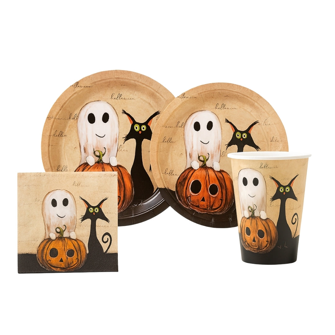 Set de Fiesta Halloween - Platos, Vasos y Servilletas