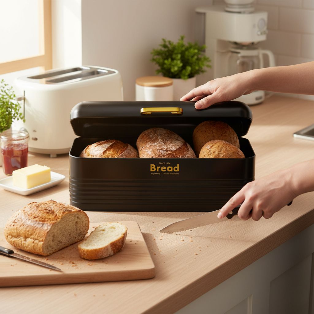 Recipiente Contenedor Metálico Negro - Panera