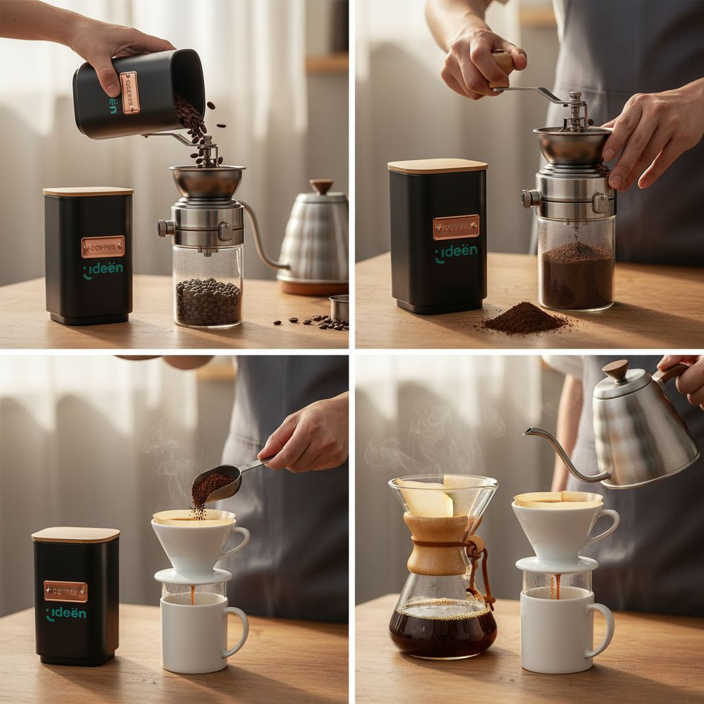 Contenedor Metálico Cuadrado con Tapa de Bambú