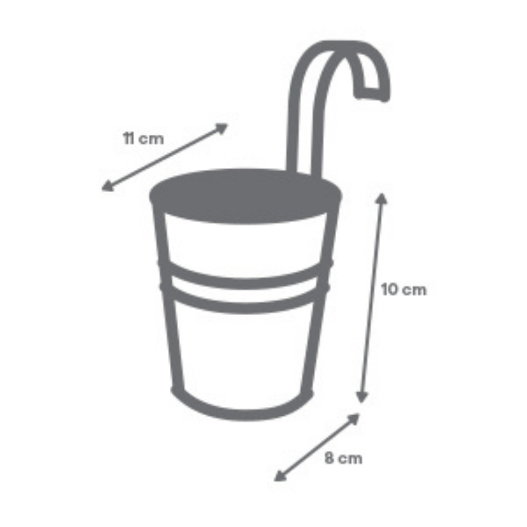 Set de 4 Macetas Colgantes Galvanizadas - Blanca