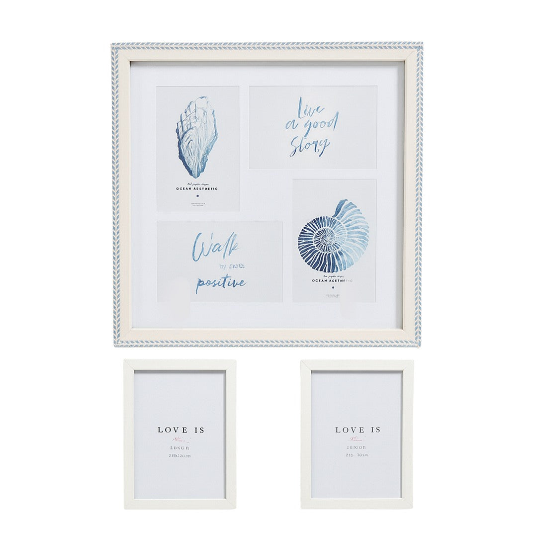 Juego de Portarretratos Minimalistas Múltiple Gris y Crema