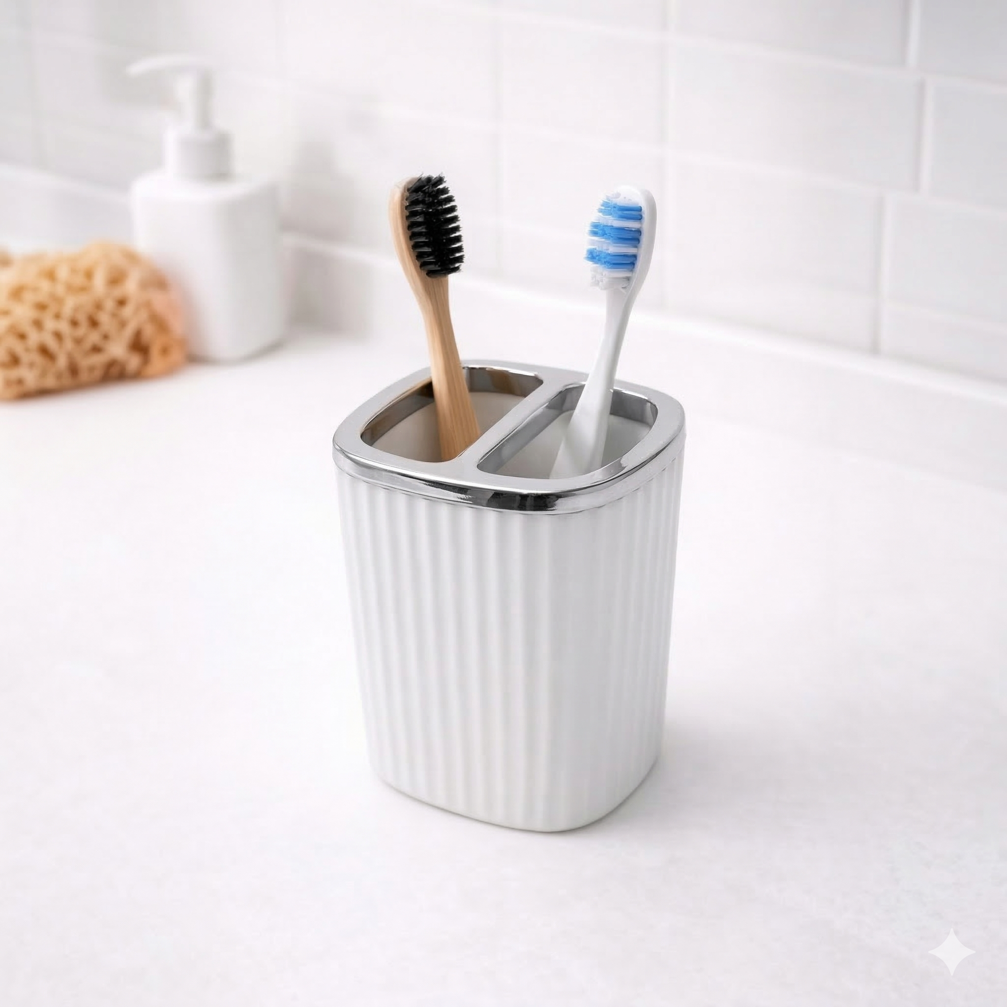 Vaso Organizador para Cepillos Dentales - Blanco