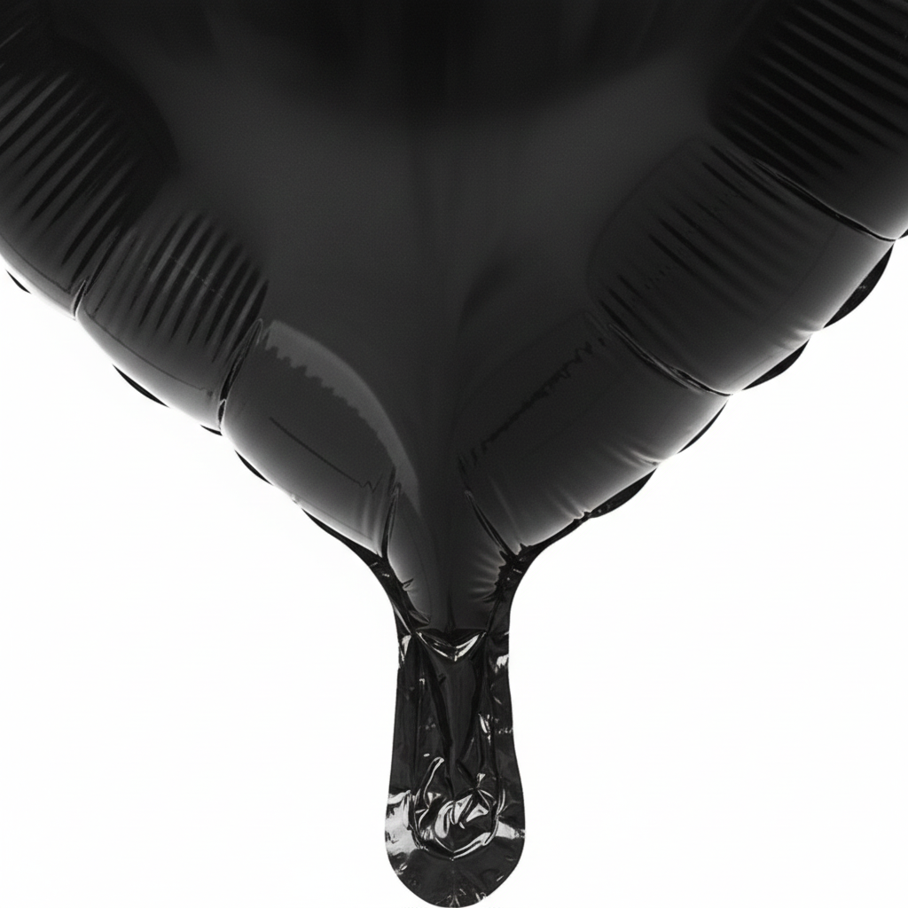 Globo Metálico de Corazón Negro