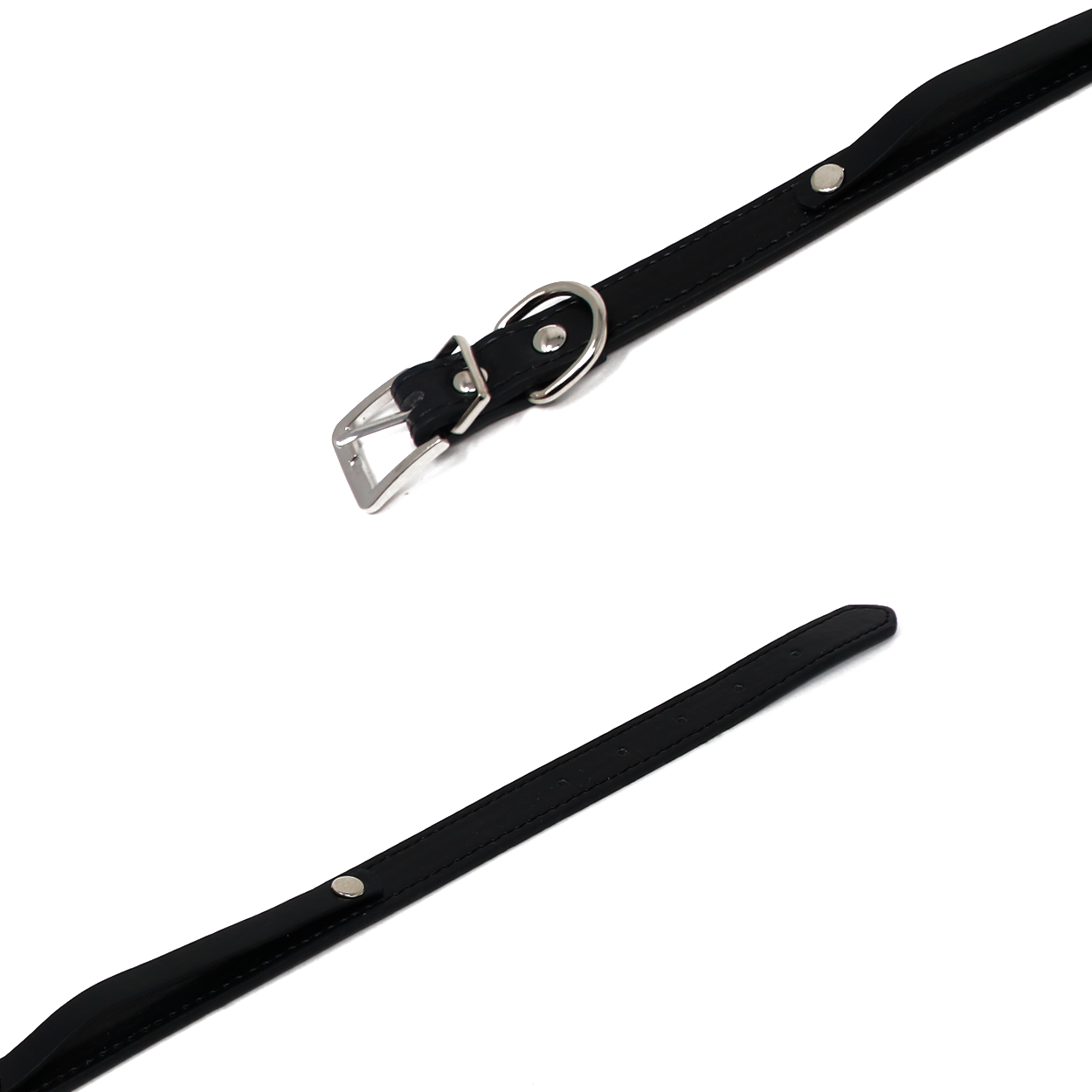 Collar para Mascota - Cuero Negro con Estoperoles 30 cm