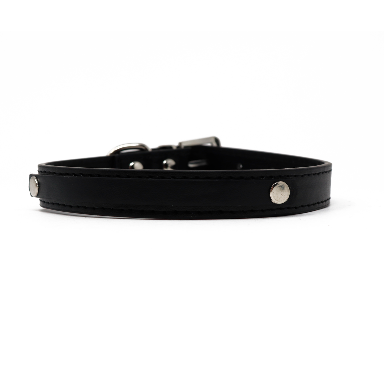 Collar para Mascota - Cuero Negro con Estoperoles 30 cm