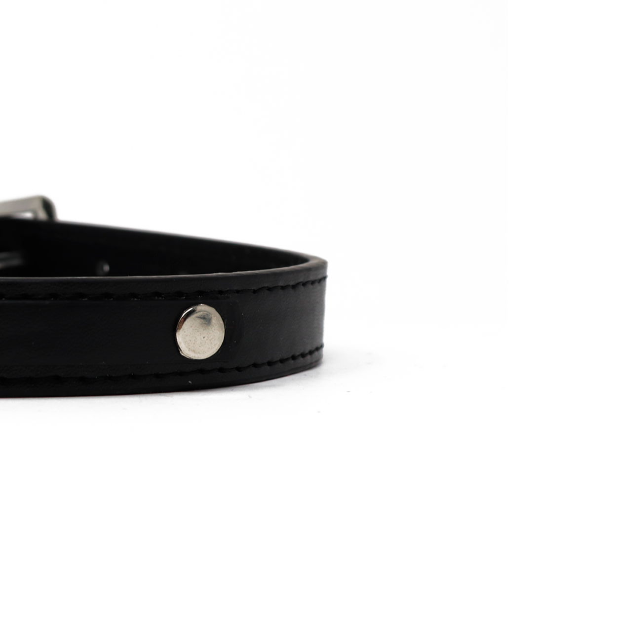 Collar para Mascota - Cuero Negro con Estoperoles 30 cm