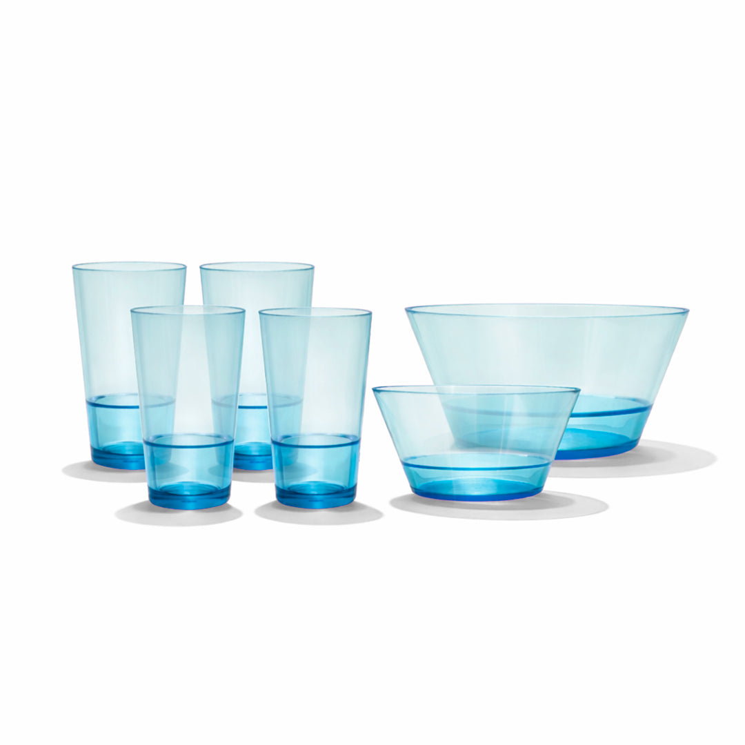Juego de Bowls 22 y 15 cm con 4 Vasos 350 ml Varios Colores
