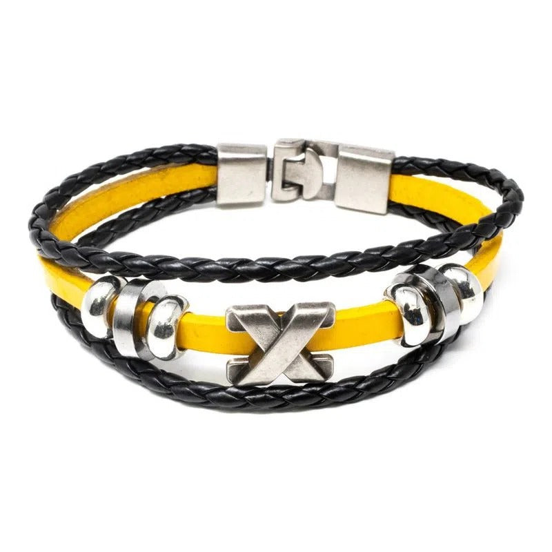 Pulsera para Hombre Amarilla y Negra con Estoperol X – Diseño Audaz y Urbano
