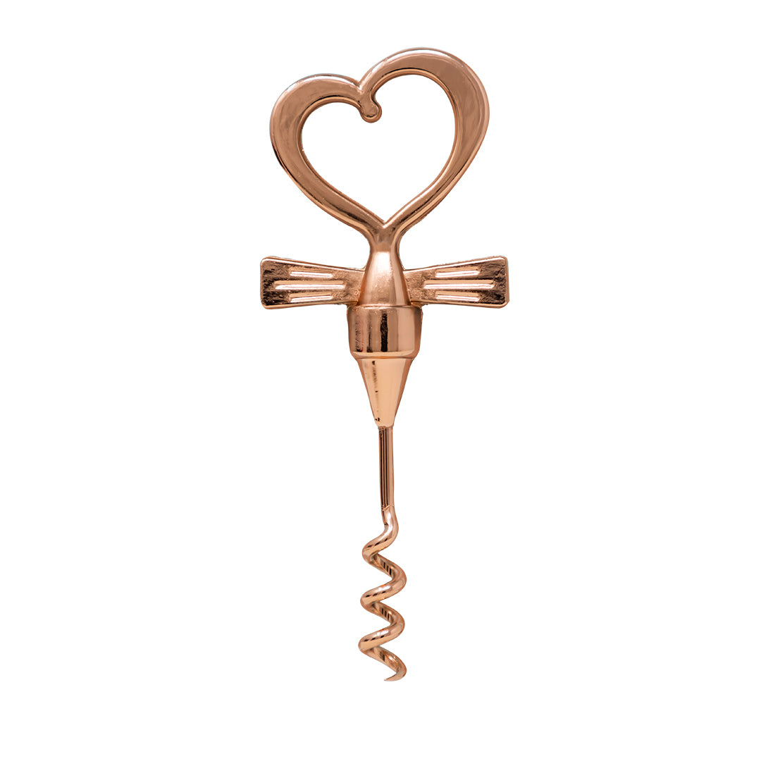 Sacacorchos Corazón Oro Rosa