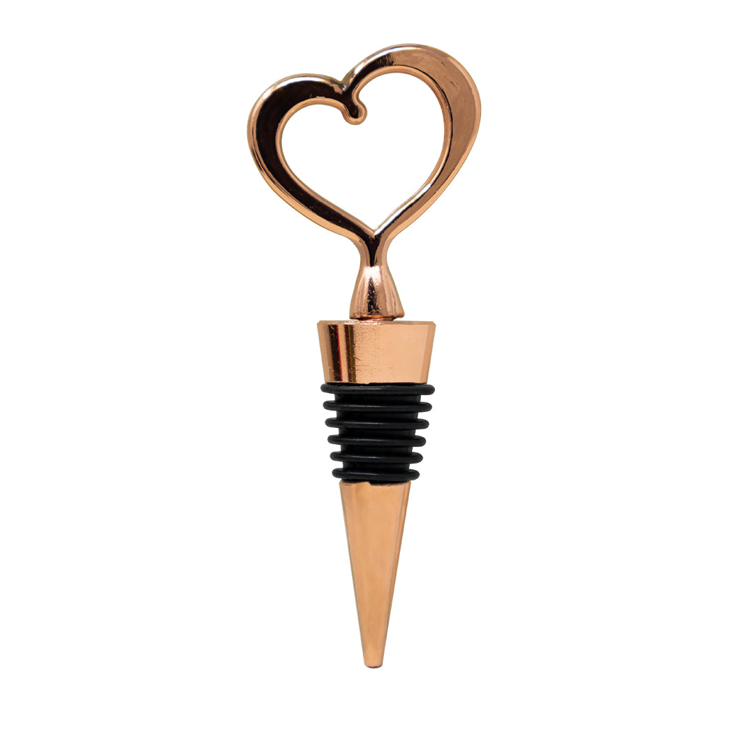 Tapón de Vino Corazón Oro Rosa