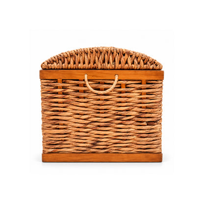 Baúl Organizador Tejido Con Tapa Y Asas Lateral 70 cm