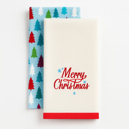 Set de 2 Toallas de Mano Navideñas "Merry Christmas"