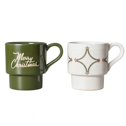 Set de 2 Tazas "Merry Christmas" - 410 ml