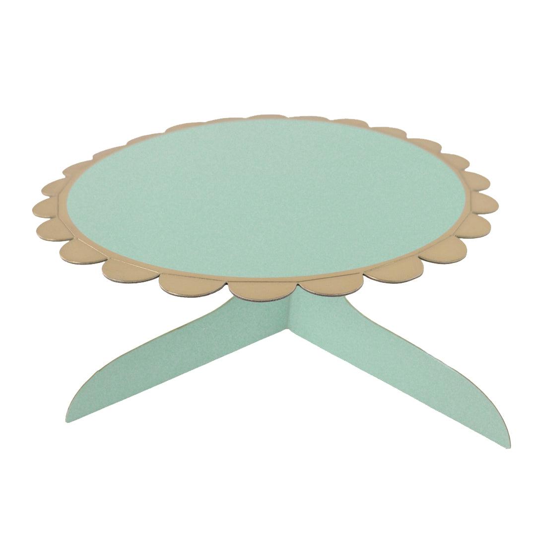 Stand para Cupcakes o Pastel color Verde/ Dorado - 1 Nivel