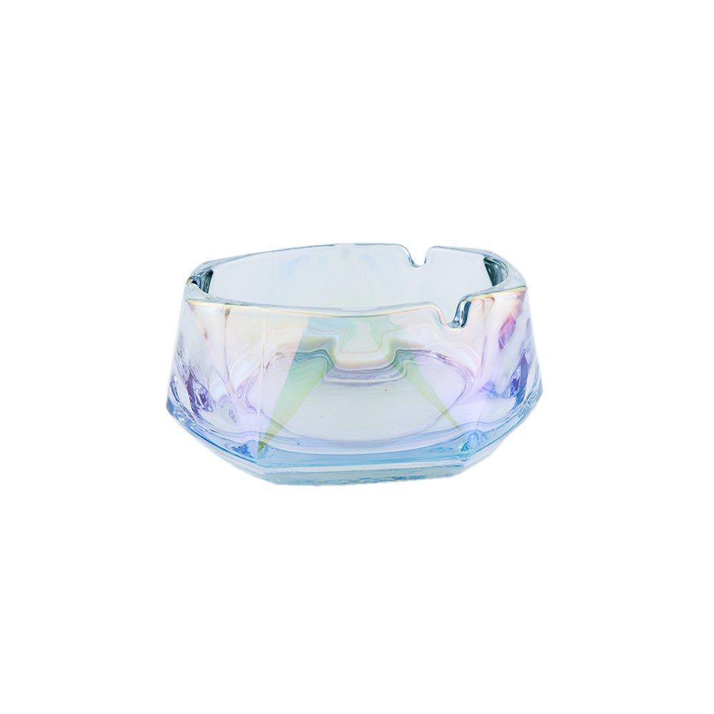 Cenicero de Cristal Tornasol Transparente Hexagona
