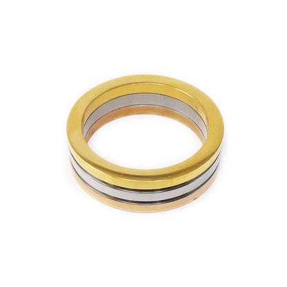 Anillo Delgado Tricolor en Acero Inoxidable