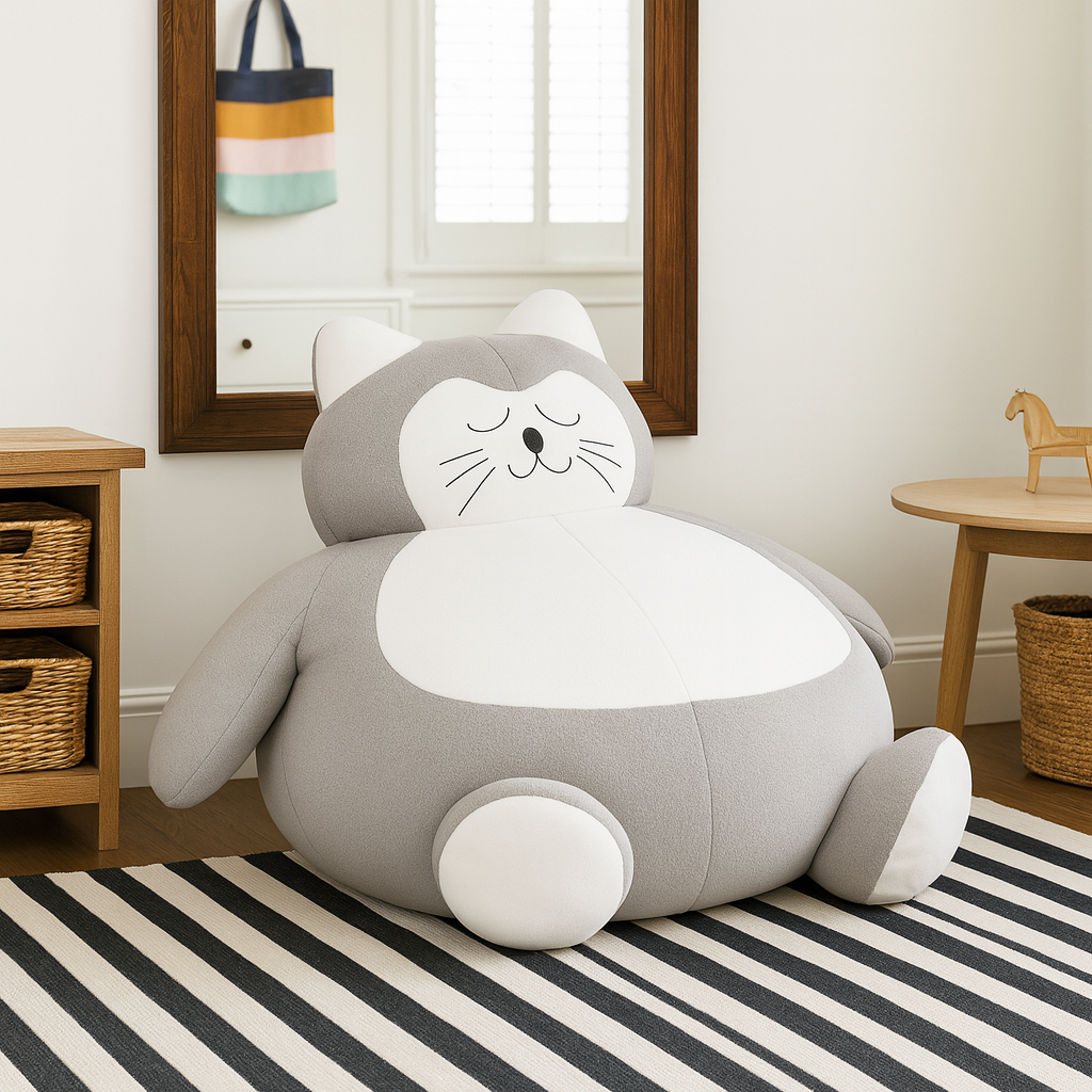 Sofá Tipo Puff “Gato Gris”