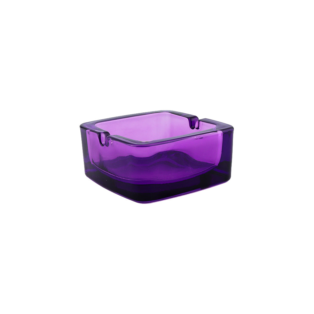 Cenicero de Cristal Morado Cuadrado