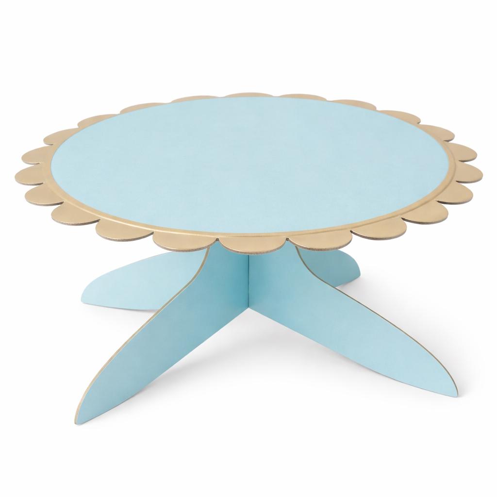 Stand para Cupcakes o Pastel color Azul/ Dorado - 1 Nivel