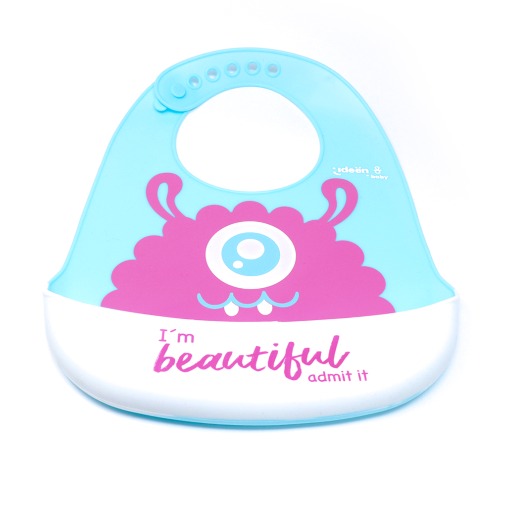 Babero de Silicona Antiderrames – Monster "I'm Beautiful"